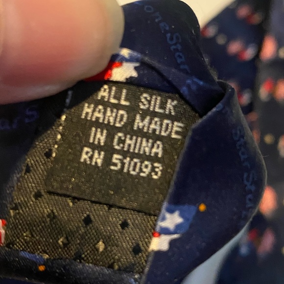 Texas and American Flags Tie Necktie - 100% silk - Picture 5 of 5